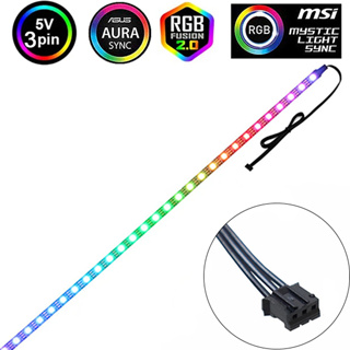 Fita LED RGB ARGB 3 Pinos 5v Para Pc Gamer Controladora 30cm Siliconada Imantada Alta Qualidade em Oferta na Shopee