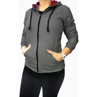 Moletom Feminino Com Zíper Capuz Casaco Agasalho Para Frio