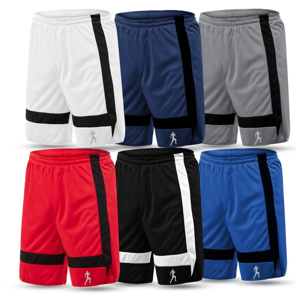 Kit 5 bermudas Shorts masculina Esportiva Academia Faixa Dupla