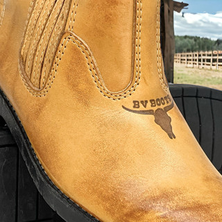 bota botina masculina Amarelo Em Couro Látego dia a dia