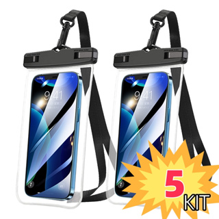 1/2/5 Unidades Capa Bolsa Prova Dágua Impermeável Celular Transparente Universal Promoção em Oferta na Shopee