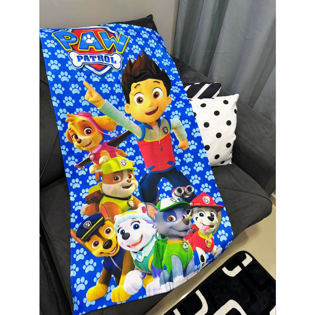 Toalha Infantil Banho Praia Algodão Azul Patrulha Canina