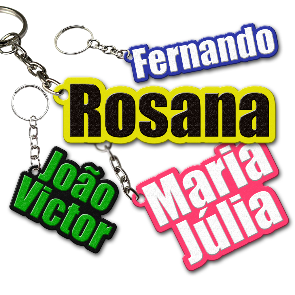 Kit de Chaveiros Personalizado Qualquer Nome ou Palavra Colorido Nomes Variados Com Argola em Oferta na Shopee