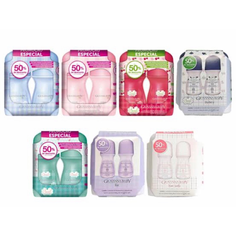 Desodorante Roll On Giovanna Baby Femininos e Masculinos kit com 2 unidades