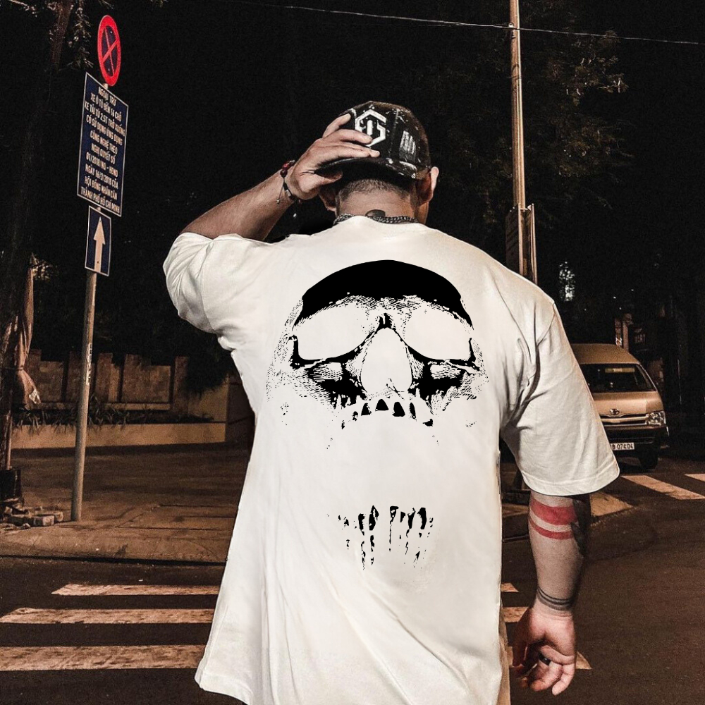 Camiseta Oversized Streetwear Anti cardio Caveira Maromba Academia Camisão Novo