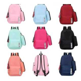 Mochila Feminina Escolar Colorida basica para faculdade infantil juvenil com estojo
