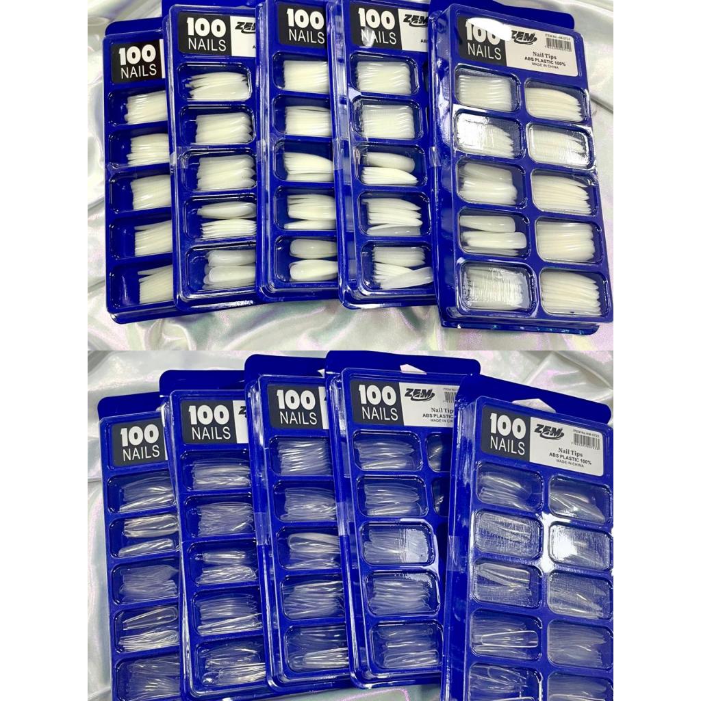 5/10 pçs de Kit 100 Unhas Tips postiça Realista Bailarina Natural REALISTA em Oferta na Shopee
