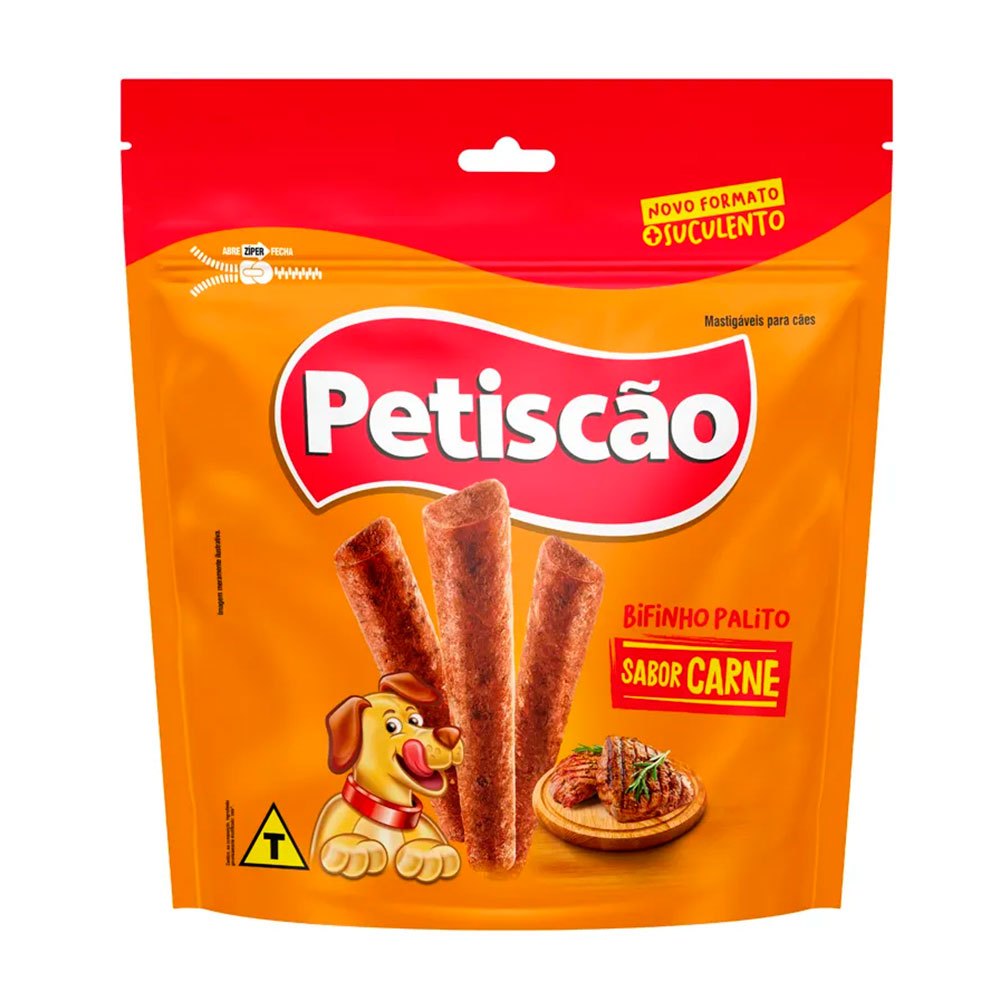 Bifinho Mastigável Petiscão Palito Para Cães Sabor Carne 500g - Pets