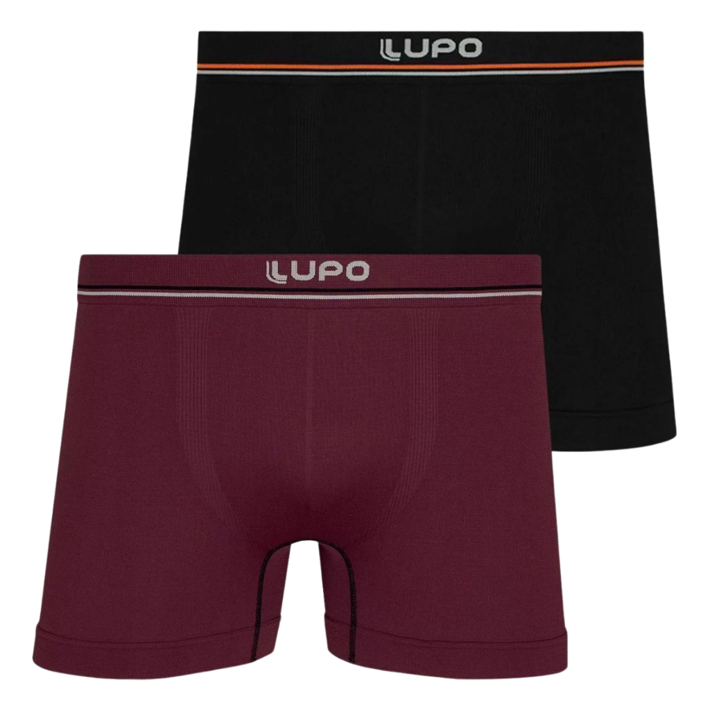 Kit 2 Cuecas Boxer Masculina Lupo Microfibra Adulto Sem Costura 436-088