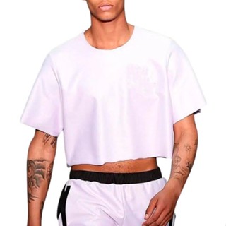 Cropped Oversized Algodão Masculino Masculina Blusa Top Liso Estilo Wear Sommer