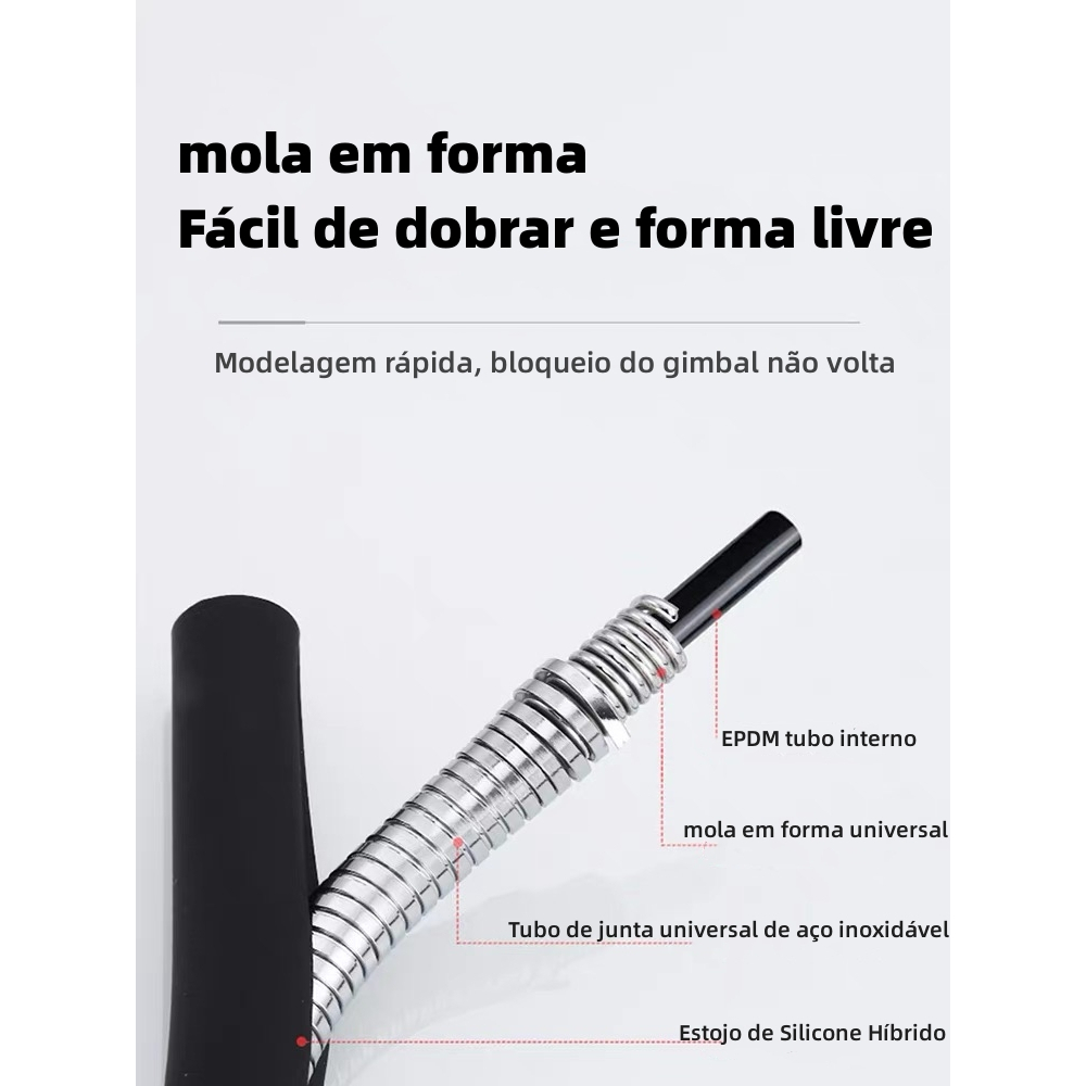 Torneira Gourmet Flexível Cozinha Parede preto Duplo Jato Cone 1/4 de Volta