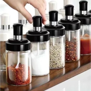 Garrafa De Vidro Com Tampa E Colher Integradas De 240ml