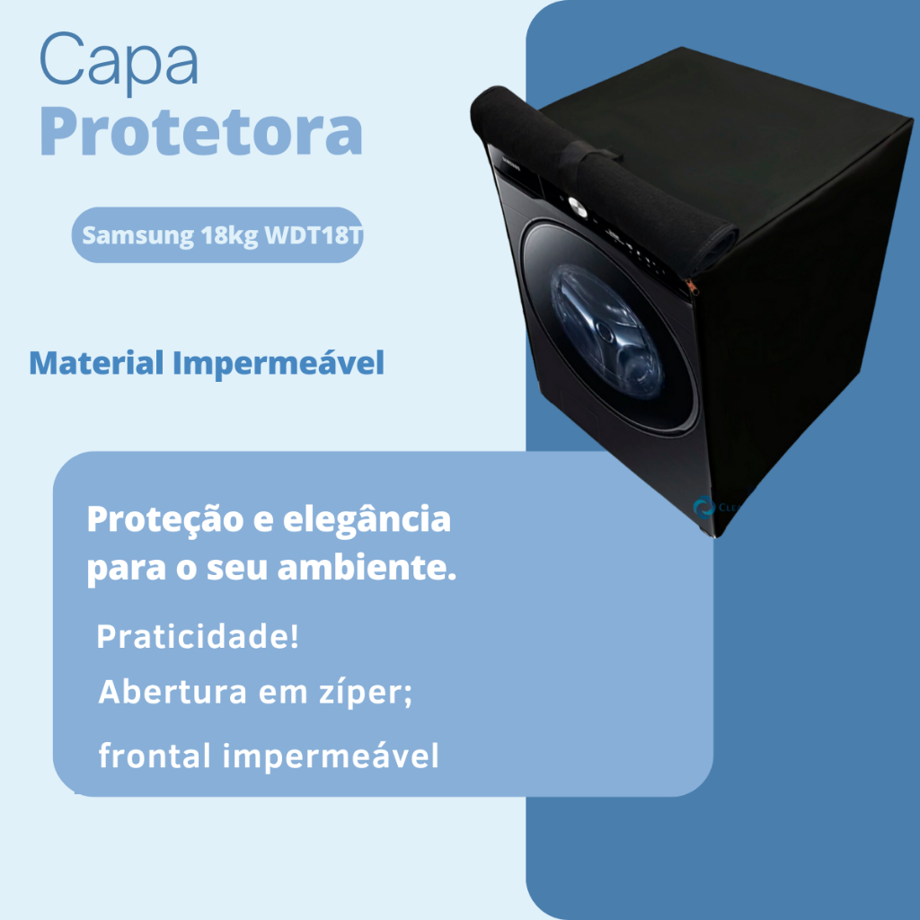 CAPA PARA LAVA E SECA SAMSUNG 18K G WD18T SMART IMPERMEÁVEL