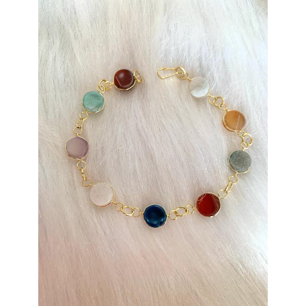 Pulseira Botão Folheada a Ouro