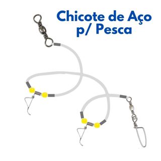 Kit 3 Chicote De Aço Flexível Pesca, 40lbs, 2 Pernadas, 1m em Oferta na Shopee