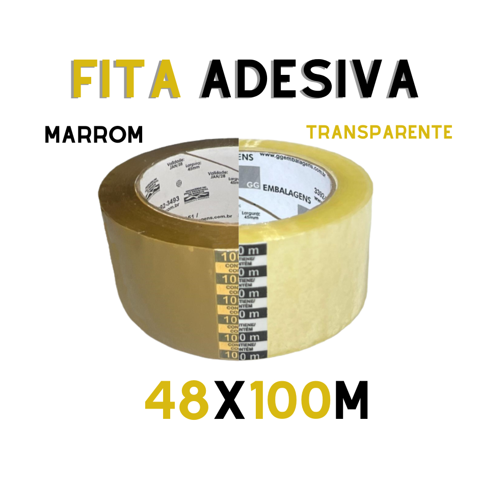 Fita adesiva 48 mm x 100 metros