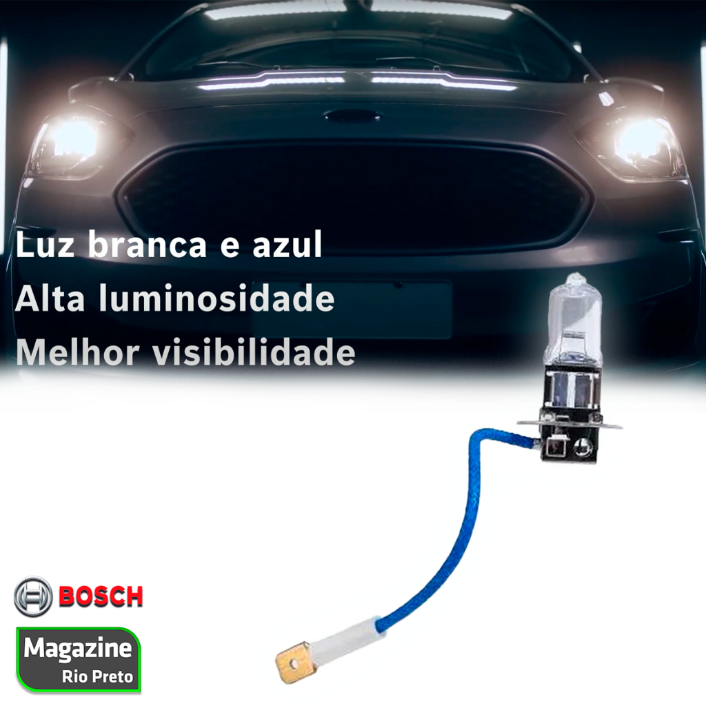 Detalhes do Farol Para Carro H3 Pure Light 12V 55w ( Pk22s ) Halógena Lâmpada Luz Automotiva