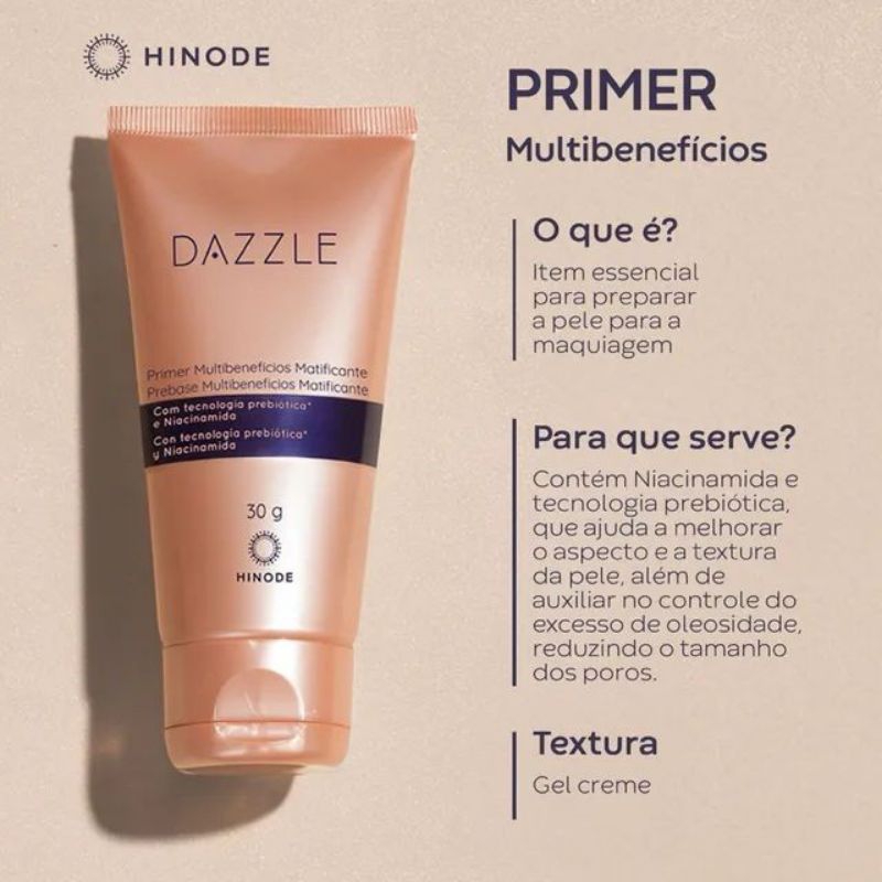 Primer Multibenefícios Matificante Dazzle 30g Hinode