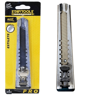 OFERTA Estilete Com Lâmina Em Metal 15 Cm Profissional Com Trava Multiuso Universal Startools em Oferta na Shopee