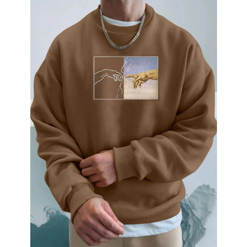 Moletom Careca sem Capuz Estampado Algodão Flanelado Promoção
