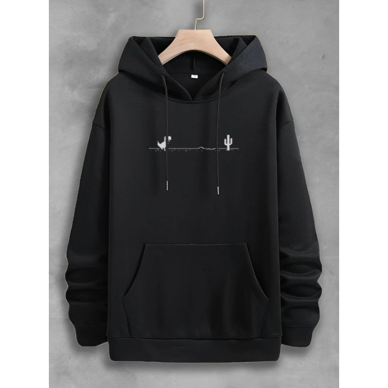 Blusa de Frio Canguru Dinossauro Algodão Flanelado Estampado Promoçao