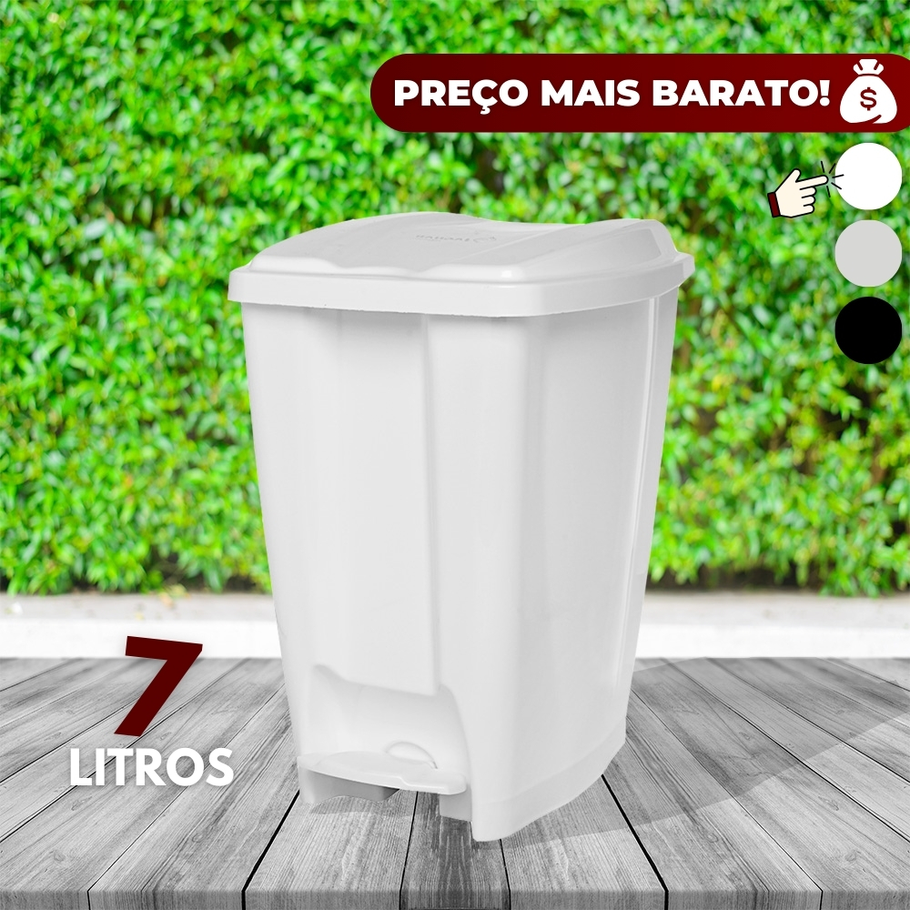 Lixeira Para Banheiro com Pedal com Tampa 7L