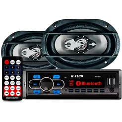 Kit Som Radio Mp3 Bluetooth + 2 Kit Alto Falante 6x9 200w