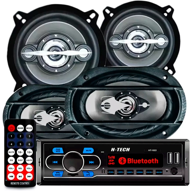 Kit Falante 6x9 + 5 Pol + Rádio Bluetooth Carro Mp3 Usb 310w em Oferta na Shopee