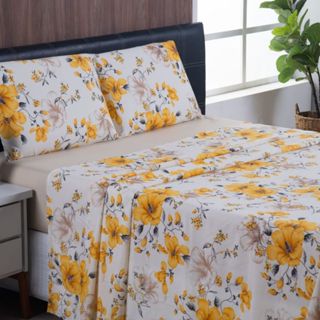 Jogo de Lençol Casal 4 Peças 200 Fios Algodão Estampado Luxo em Oferta na Shopee