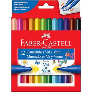 Canetinha Hidrográfica Vai e Vem 12 Cores Faber Castell - Lavável