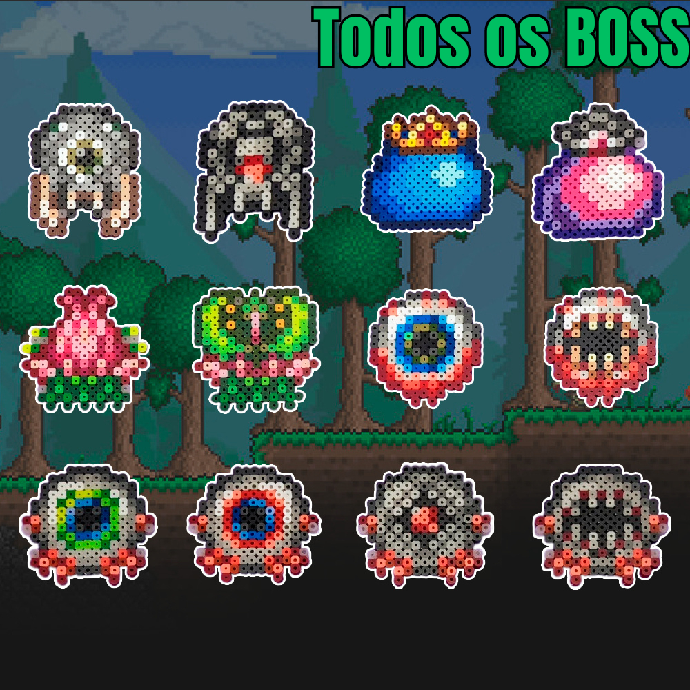 Terraria BOSS - Pixel Art - Divertido - Alternativo - Hama beads - Vilão