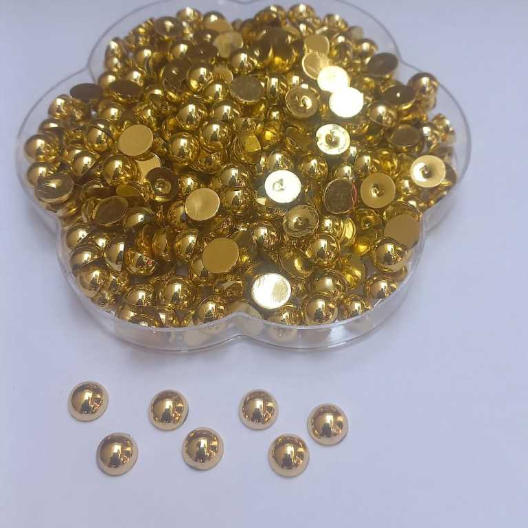 Meia Pérola 8MM P/ Colagem DOURADA / PRATA PCT C/ 50 /100 / 200 /250 PÇS em Oferta na Shopee