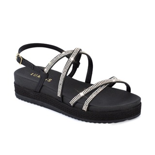 Sandália Feminina Lumiss Papete Strass Brilho Cristal Confortável Tiras Flatform Moda Salto Rasteira em Oferta na Shopee