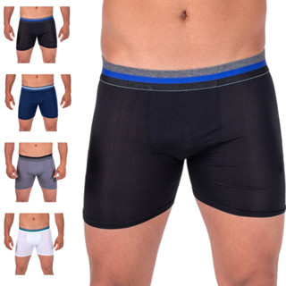 Kit C/10 BOXER LONG LEG Furadinha Cueca Box DRY FIT Lisa Com FORRO Elastico Reforçado Direto da Fábrica