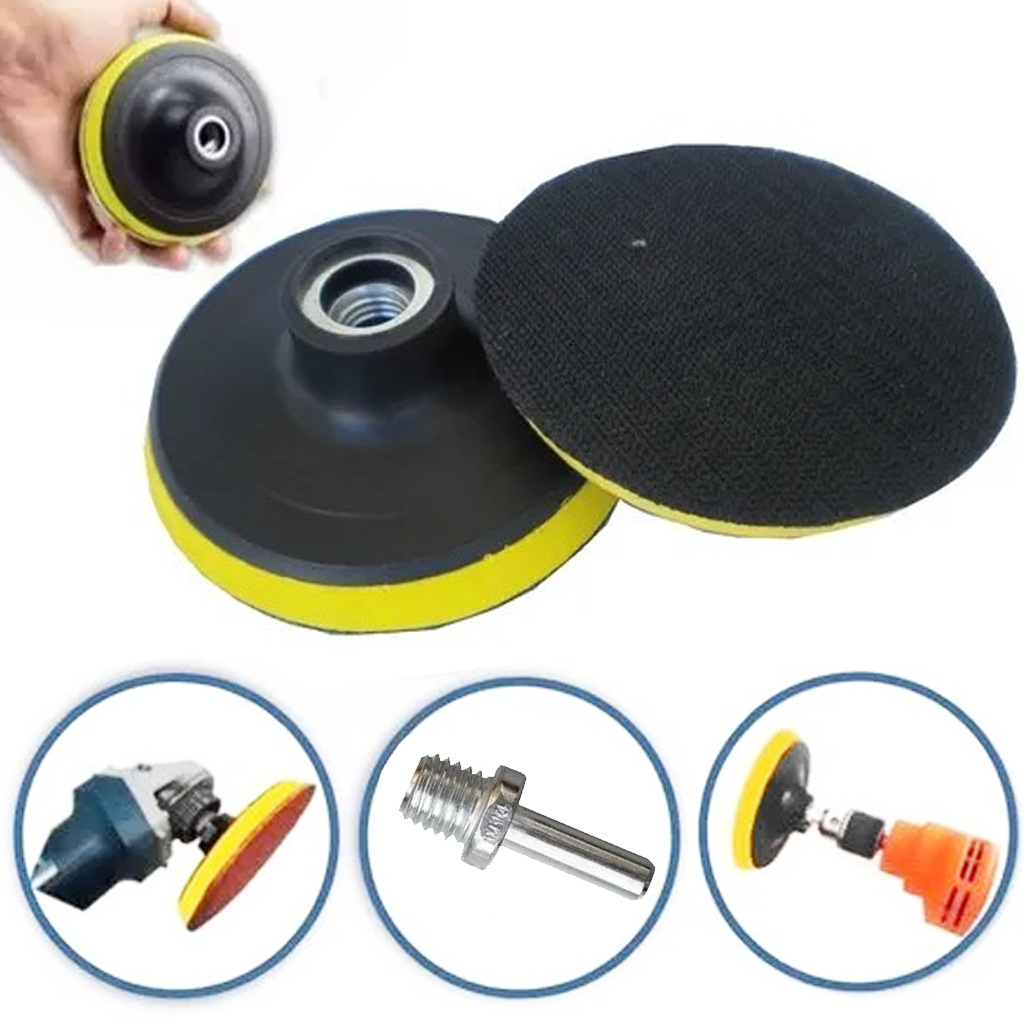 Prato De Espuma Suporte Com Velcro 100mm Com Rosca M-14 + Adaptador M-14 Esmerilhadeira E Furadeira em Oferta na Shopee