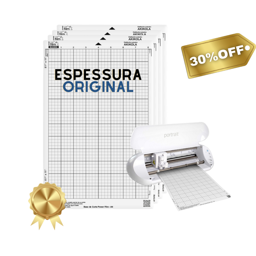 Kit 4 Bases de Corte A4 Transparente Compativel Cameo 1, 2, 3, 4 e 5  - Com Cola 20,3cm x 30,5cm em Oferta na Shopee