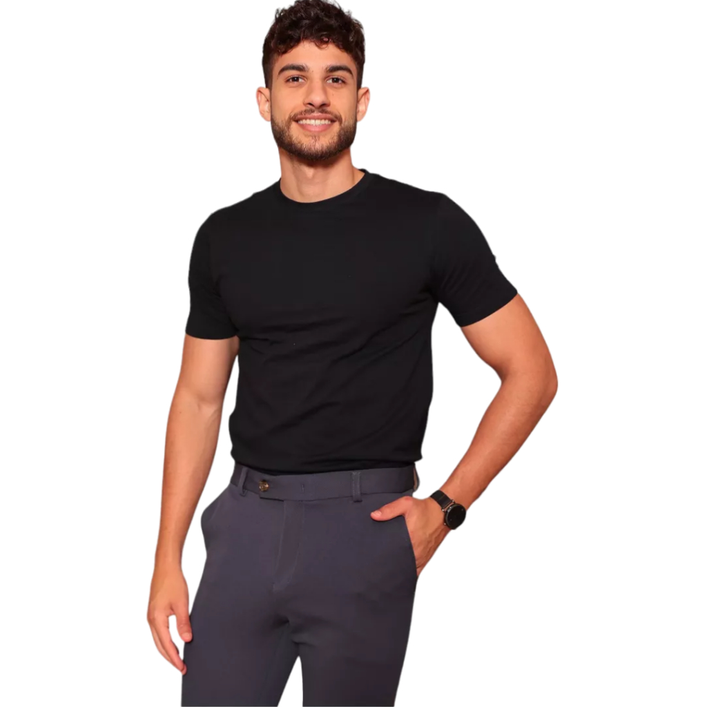 Camiseta Masculina Camisa Slim 100% Algodão Peruano Premium