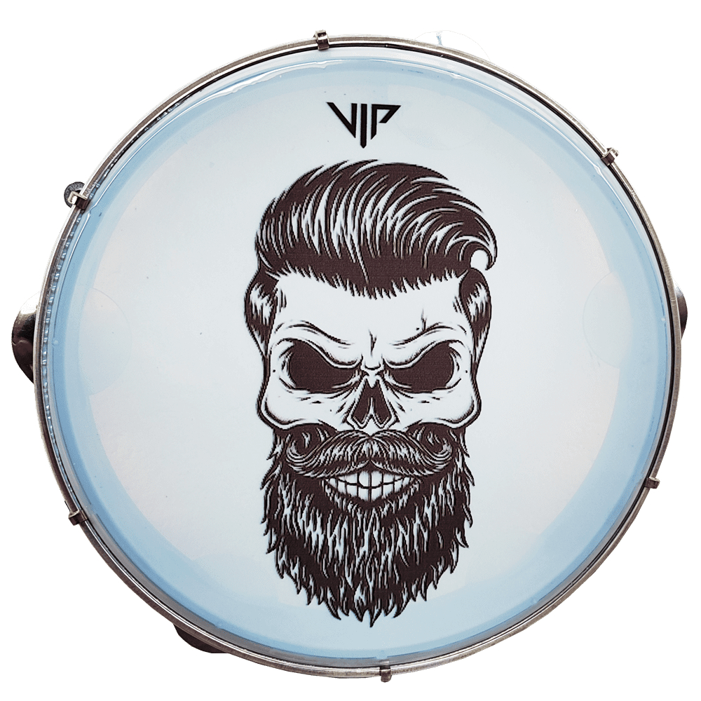Pandeiro 10 Polegadas Pele Leitosa Vip Caveira Barber Stilo