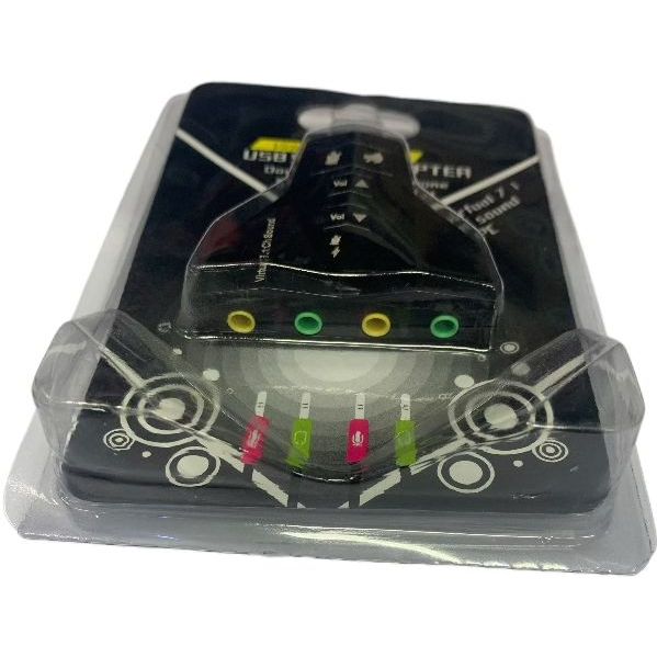 Placa de Som USB Externa 7.1 2 Entradas Microfone Compatível com Notebook e PC