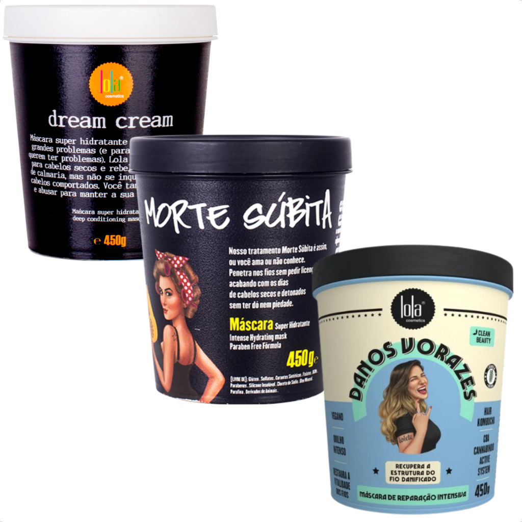 Kit Mascaras Danos Vorazes, Dream Cream, Morte Subita 450g Lola Cosmetics