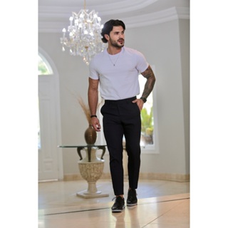Calça Social Alfaiataria Masculina Slim Fit Premium