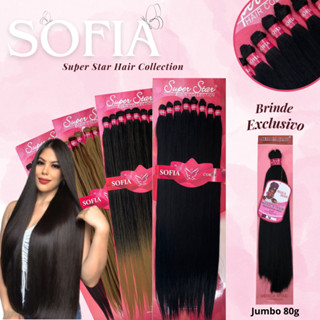Cabelo Liso Natural Fibra 100% Orgânica Super Star Sofia 75cm 8 Telas