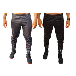 KIT COM 2 CALÇAS DRY FIT COM LOGO REFLETIVO