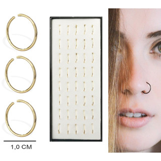 40 Piercing De Nariz Argolinha Aço - Dourado A Pronto Entrega