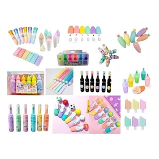 KIT 6 PACOTE Marca Texto Mini Picolé Sorvete 6 cores Papelaria/Escola/Escritório