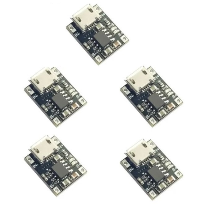5 unidades Micro Módulo TP4057 Carregador de bateria de litio  TP4056 USB micro