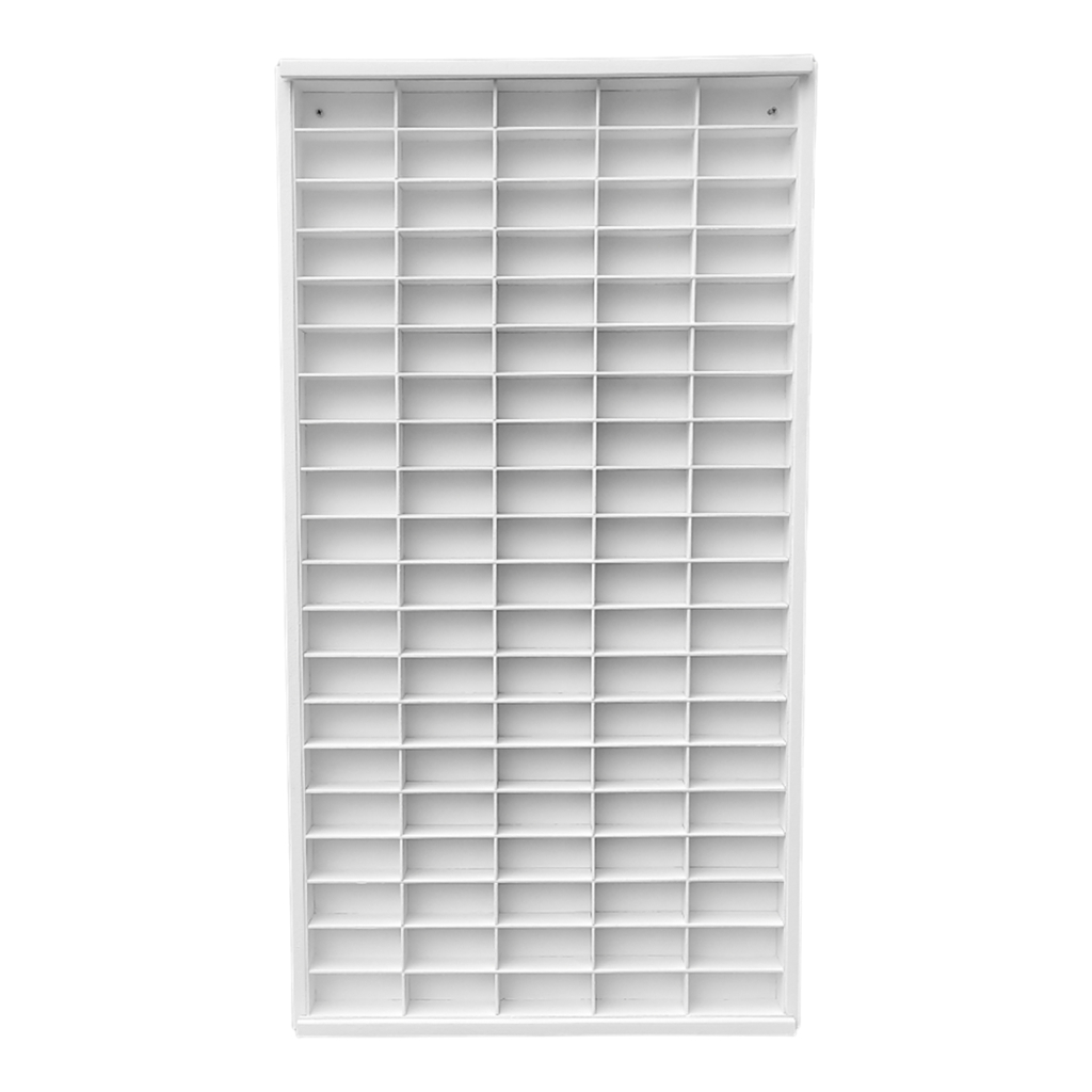 Expositor Vertical Em Mdf Pintado Em Branco Para 100 Nichos Escala 1:64 em Oferta na Shopee