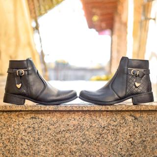 Coturno Bota Feminino Bota Dona Beja Salto Baixo Cano Médio Promoção