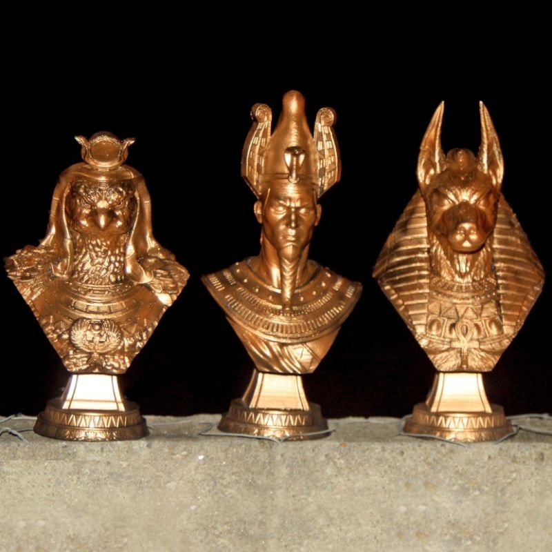 busto deuses do Egito ra osiris anubis