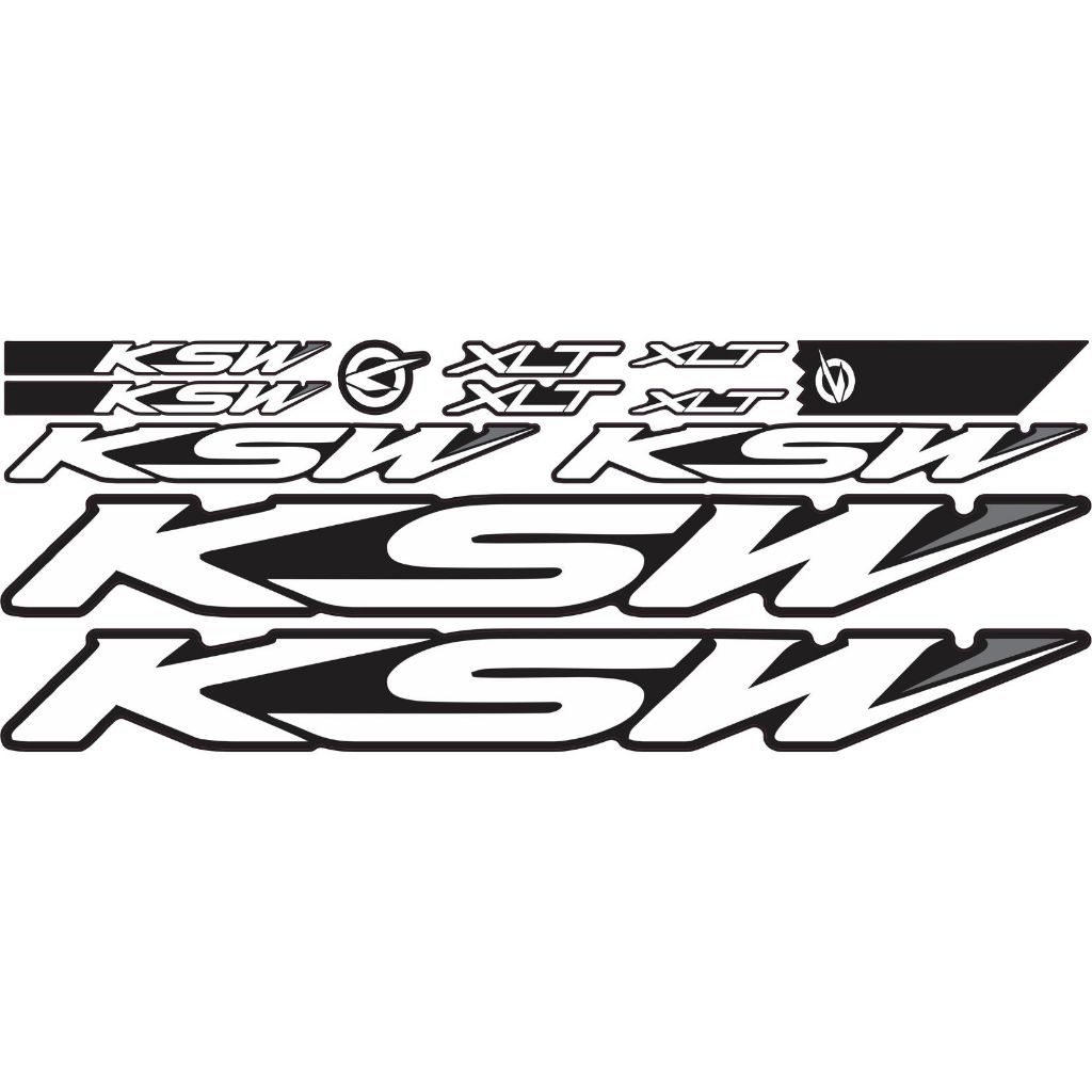 Jogo de Adesivos KSW para quadro de bicicleta Branco e Preto 12 peças em Oferta na Shopee